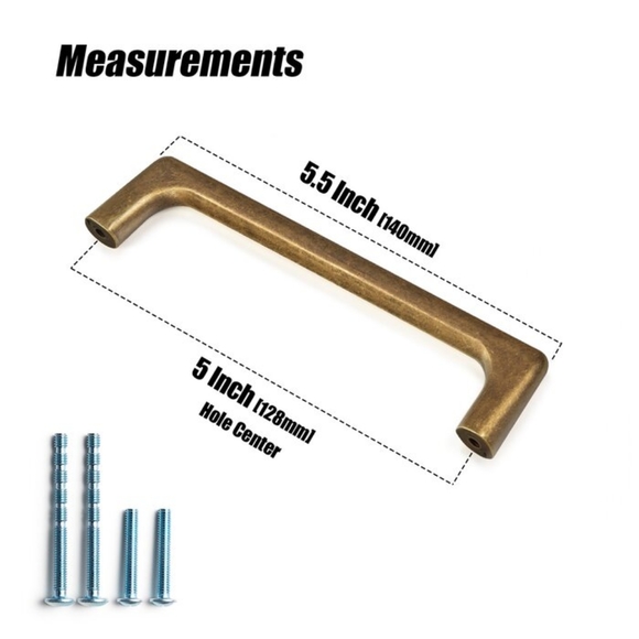 5PCS- 5" Brass Center Bar Pull - Picture 2 of 5